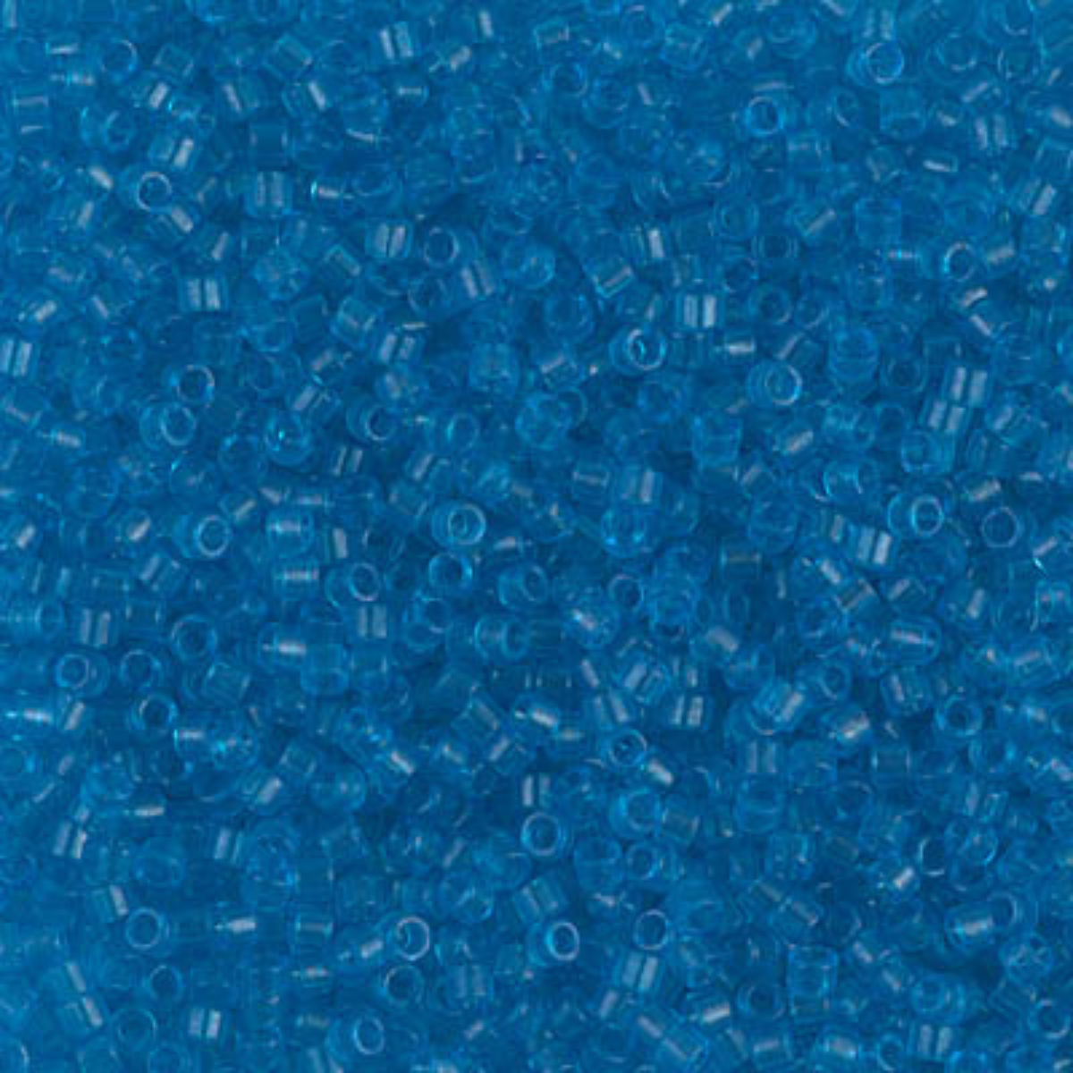 Miyuki 11/0 Delica Beads, DB1318, Transparent Capri Blue Dyed, 5g