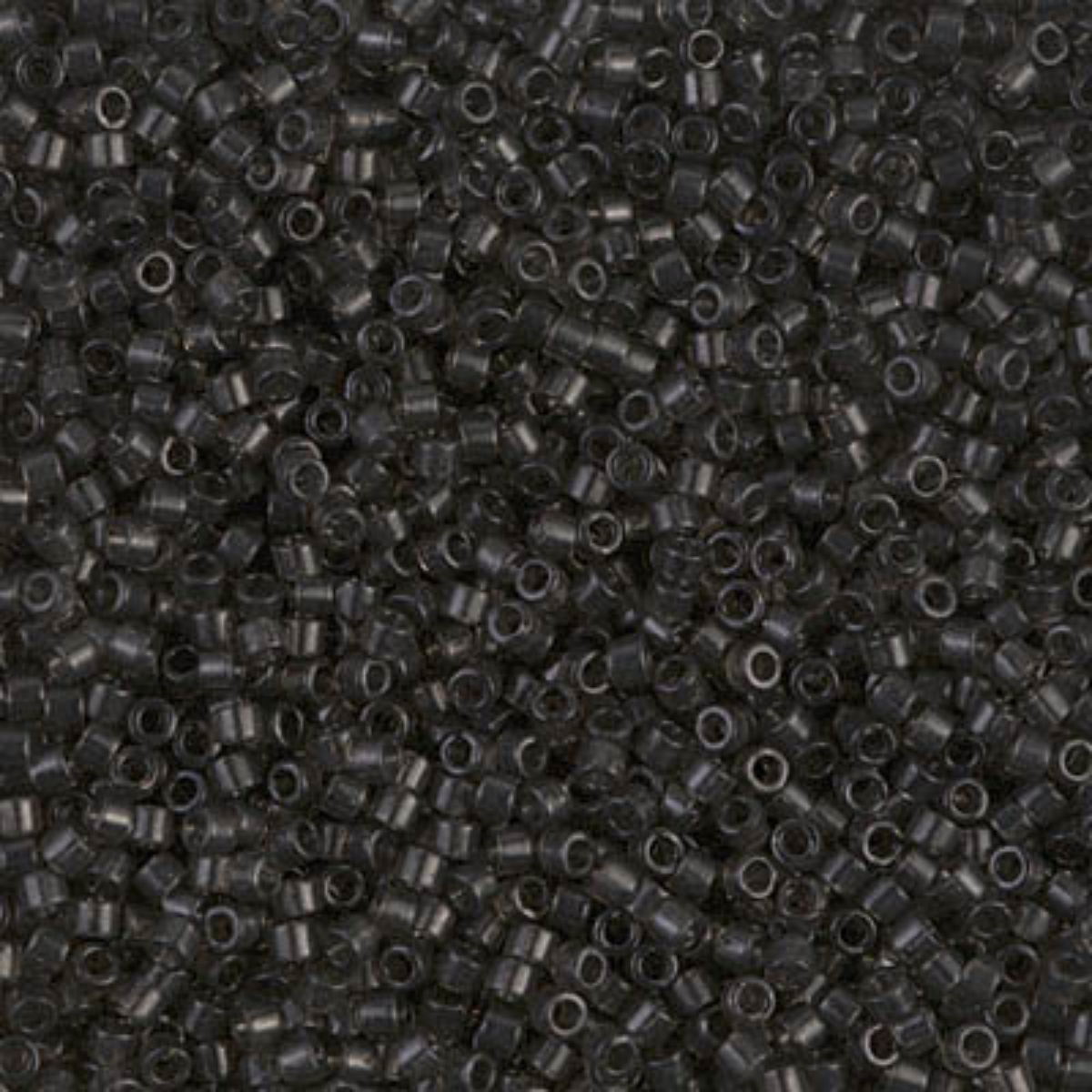 Miyuki 11/0 Delica Beads, DB1319, Transparent Dark Grey Dyed, 5g