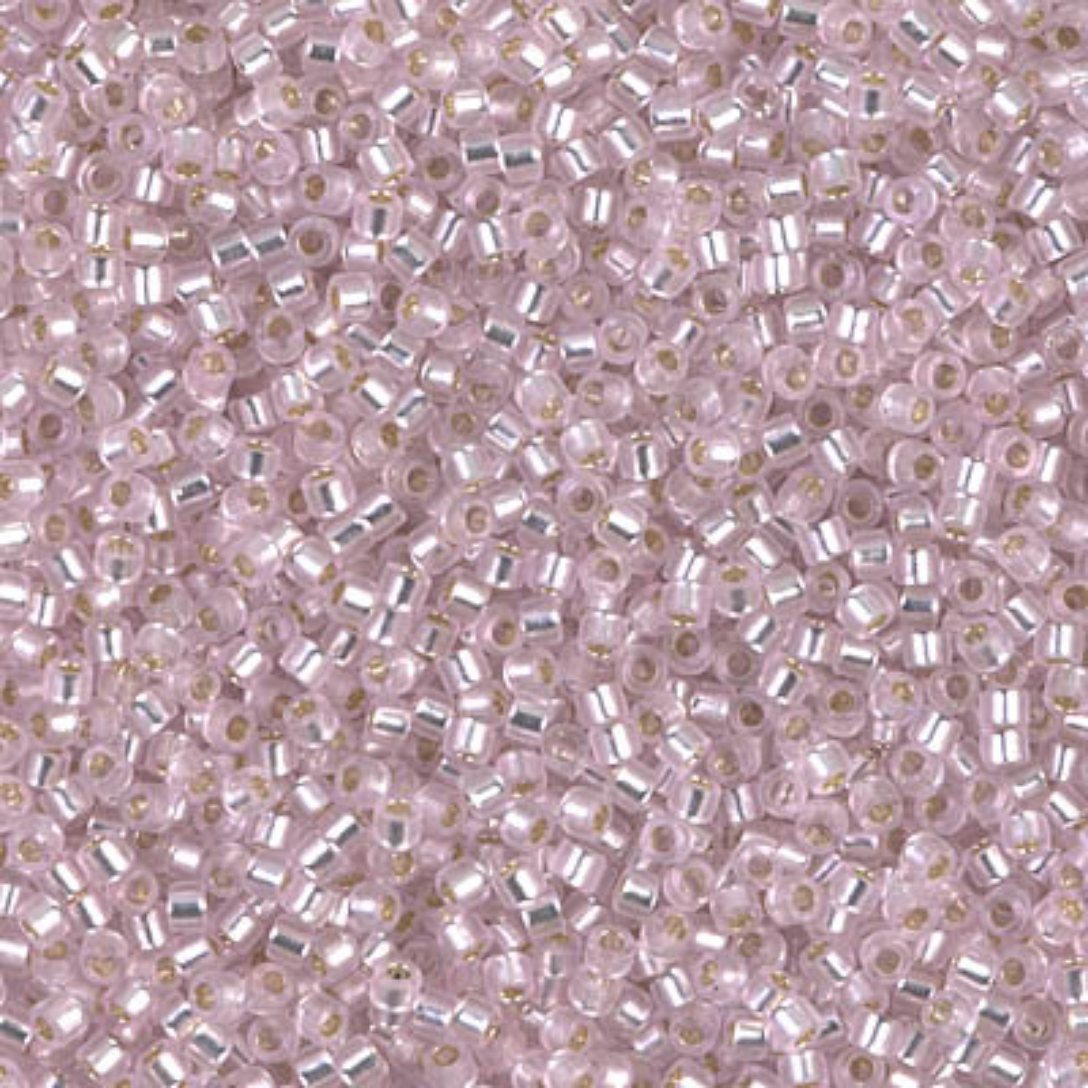 Miyuki 11/0 Delica Beads, DB1335, Silver Lined Light Pink, 5g