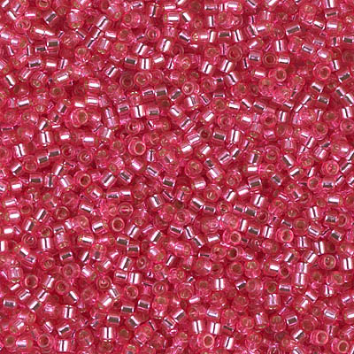 Miyuki 11/0 Delica Beads, DB1338, Silver Lined Dark Pink, 5g