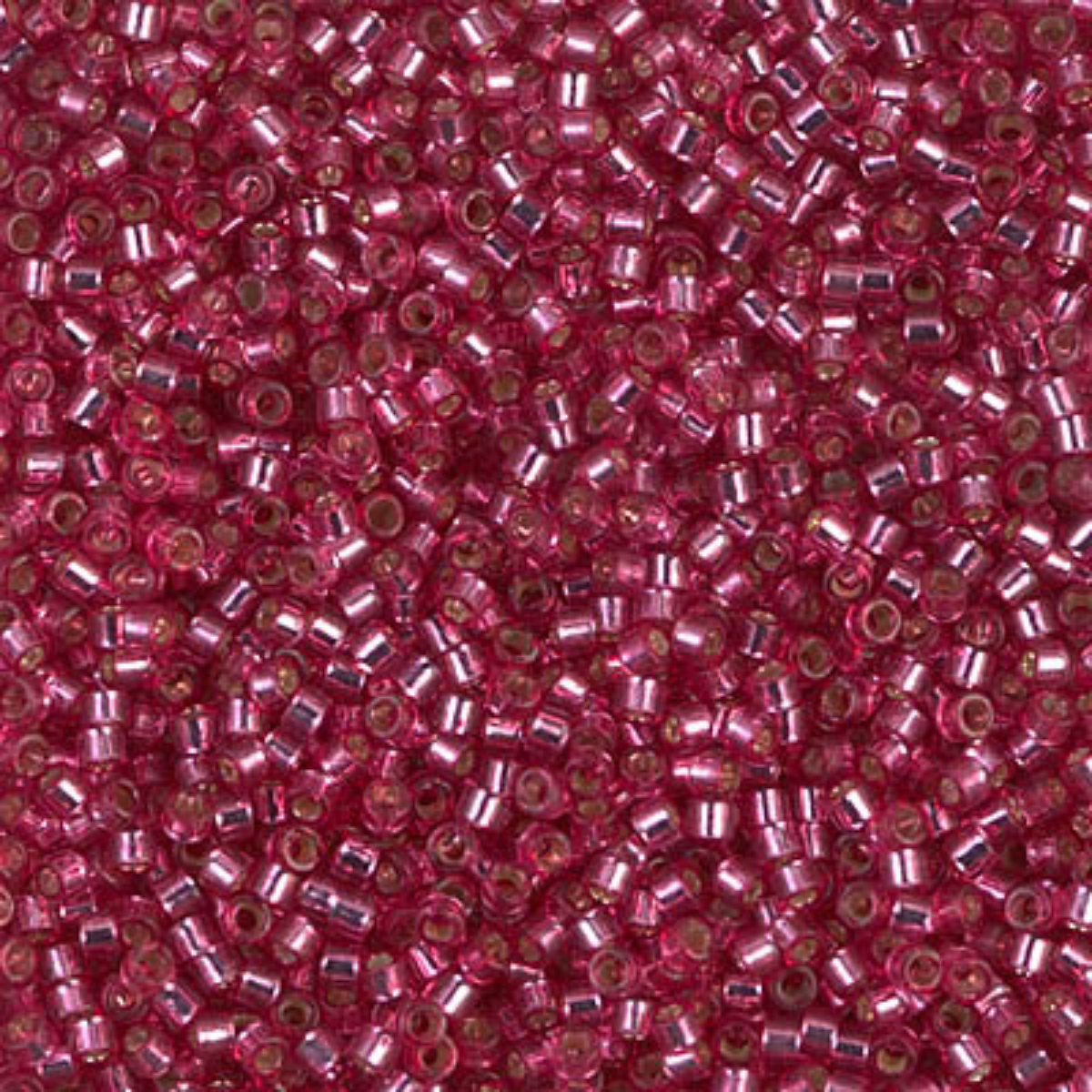 Miyuki 11/0 Delica Beads, DB1341, Silver Lined Medium Rose, 5g