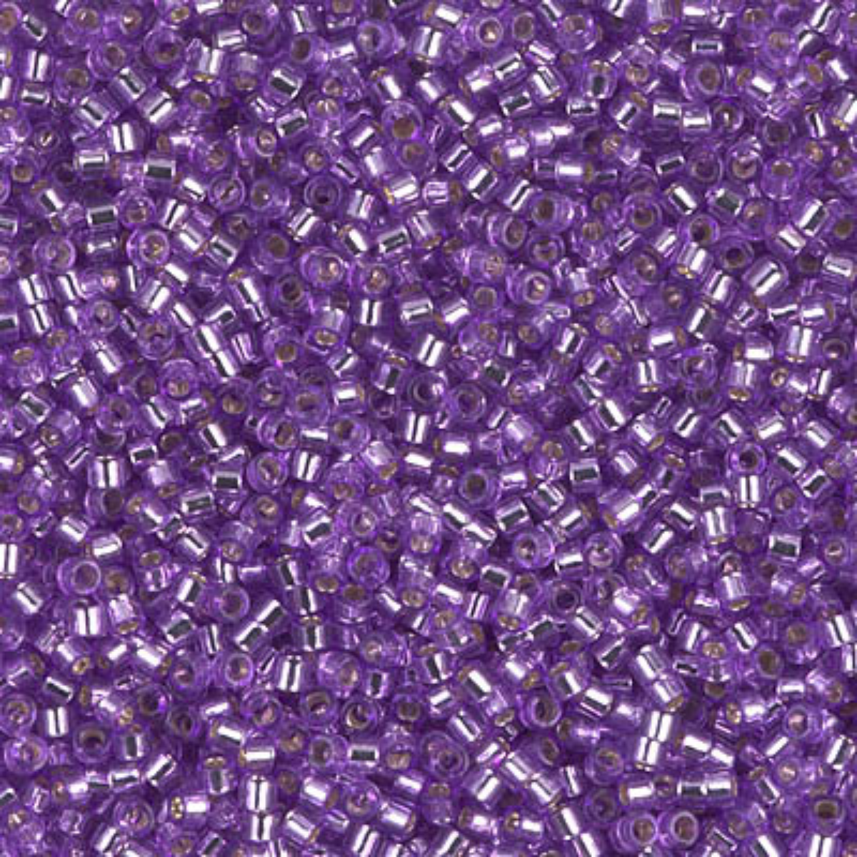 Miyuki 11/0 Delica Beads, DB1343, Silver Lined Lavender, 5g