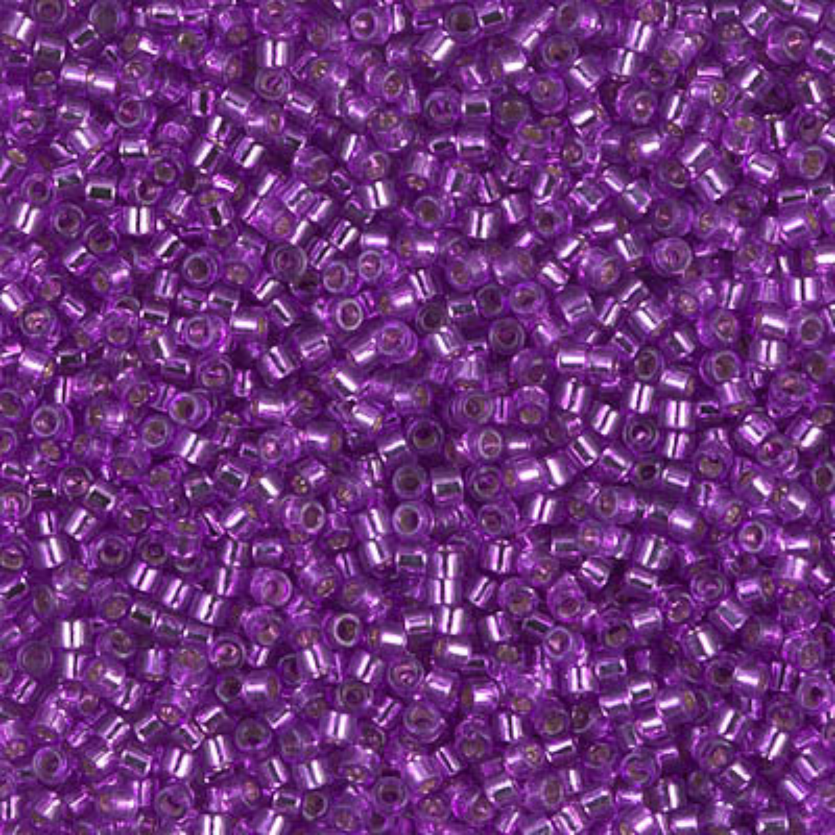 Miyuki 11/0 Delica Beads, DB1345, Silver Lined Bright Violet, 5g