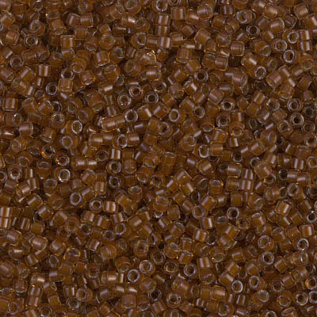 Miyuki 11/0 Delica Beads, DB1393 Dark Topaz Lined Amber, 5g