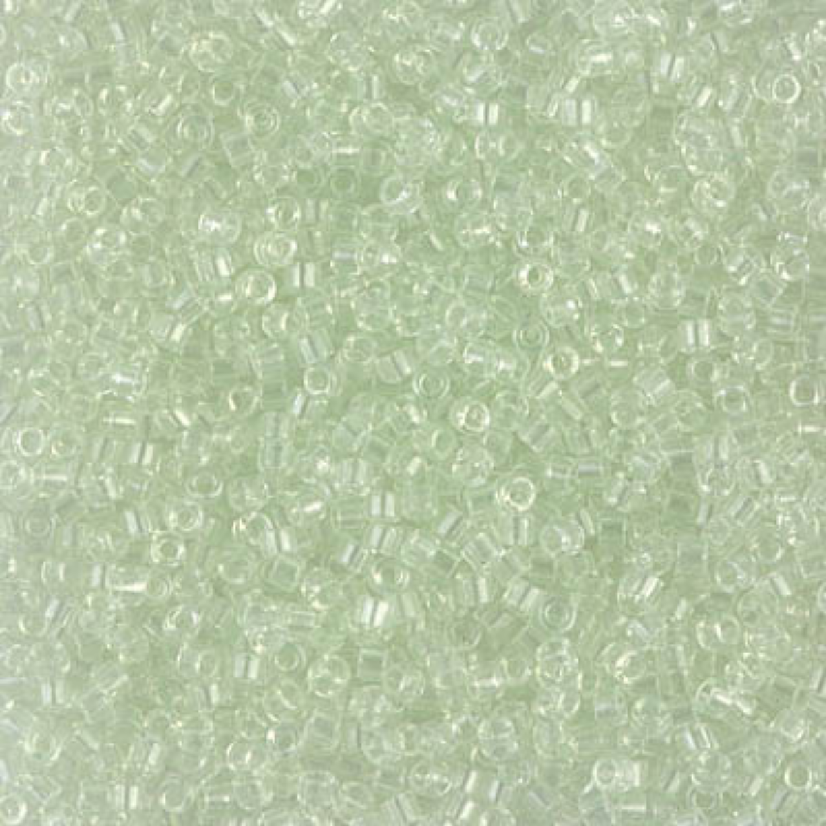 Miyuki 11/0 Delica Beads, DB1404, Transparent Pale Green Mist, 5g