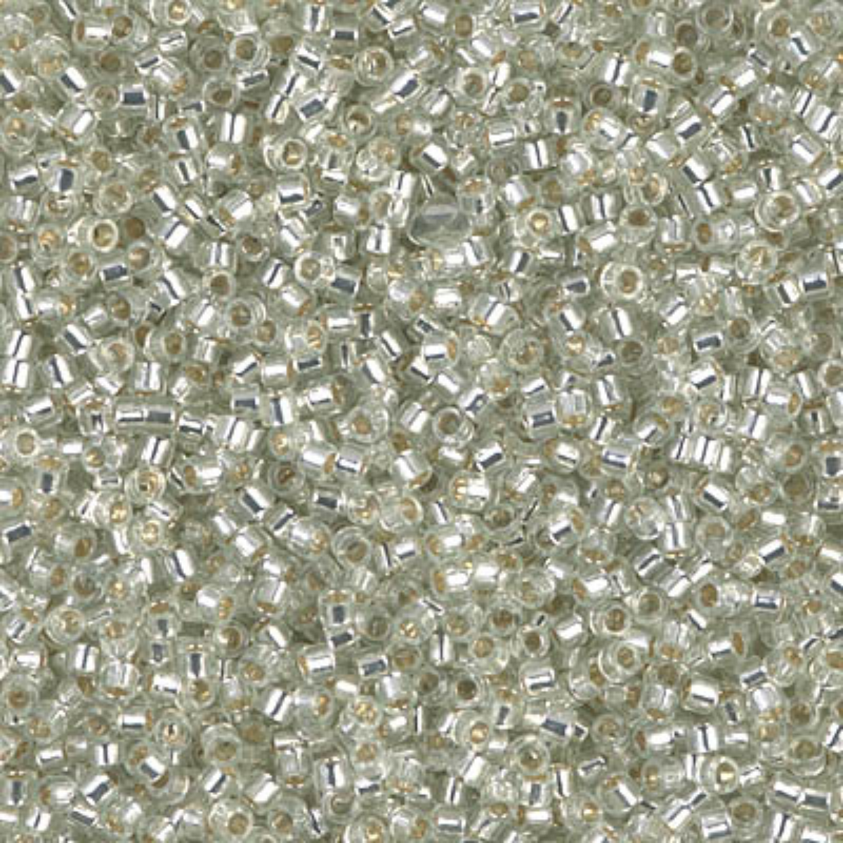 Miyuki 11/0 Delica Beads, DB1431, Silver Lined Pale Moss Green, 5g