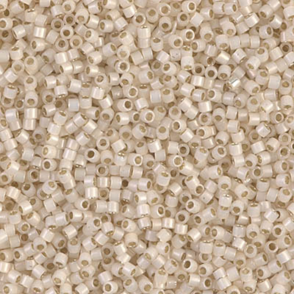 Miyuki 11/0 Delica Beads, DB1451, Silver Lined Pale Cream Opal, 5g