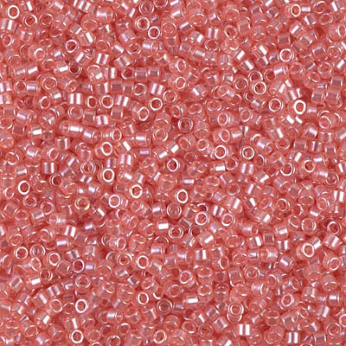 Miyuki 11/0 Delica Beads, DB1481, Transparent Salmon Luster, 5g