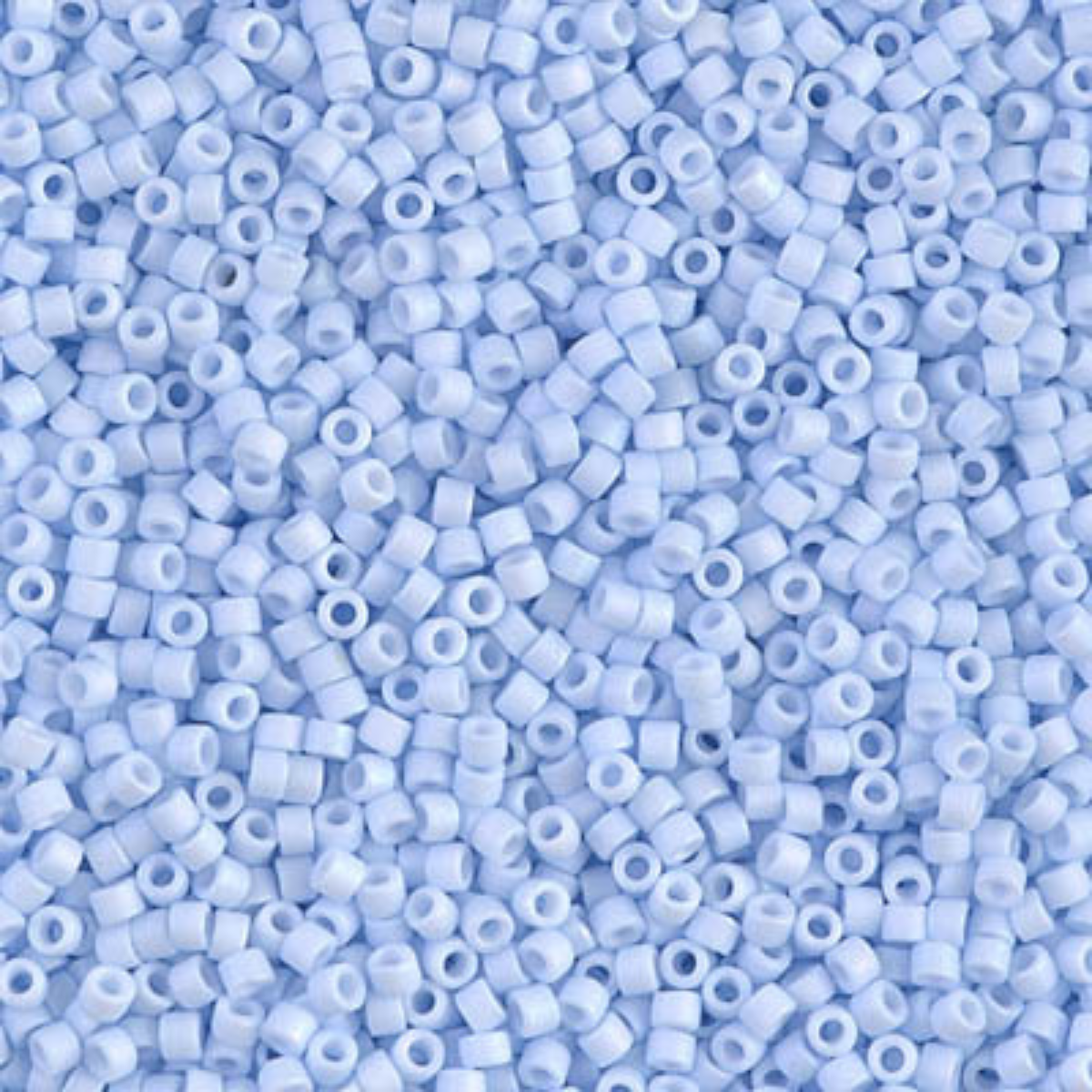 Miyuki 11/0 Delica Beads, DB1527, Matte Opaque Light Sky Blue AB, 5g