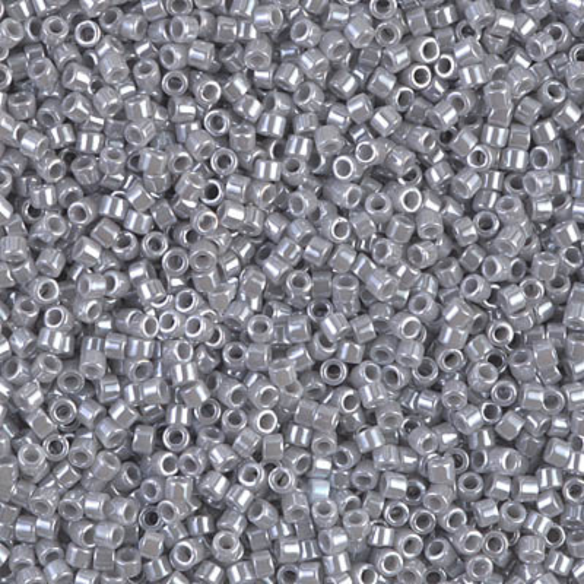 Miyuki 11/0 Delica Beads, DB1570, Opaque Ghost Grey Luster, 5g