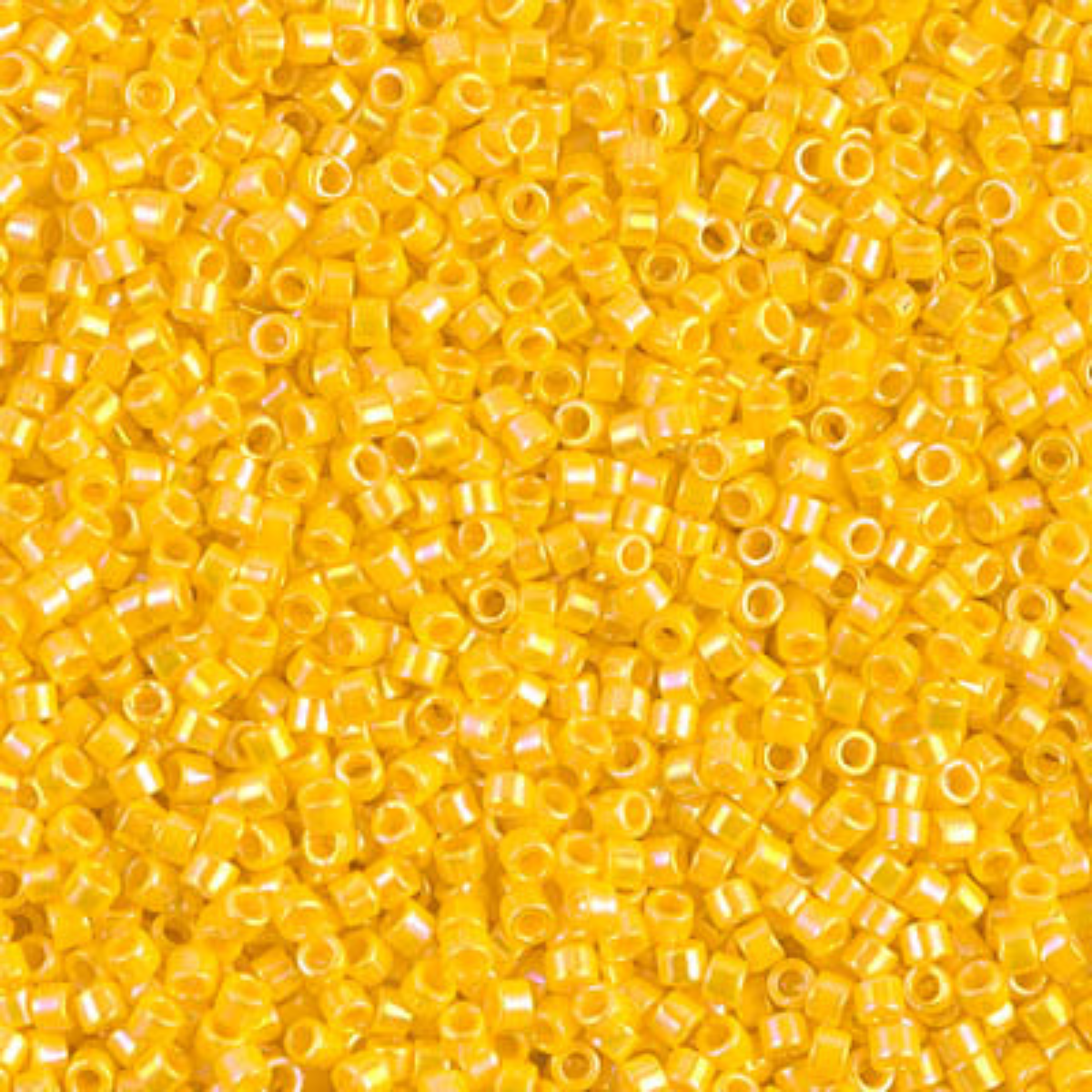 Miyuki 11/0 Delica Beads, DB1572, Opaque Canary AB, 5g