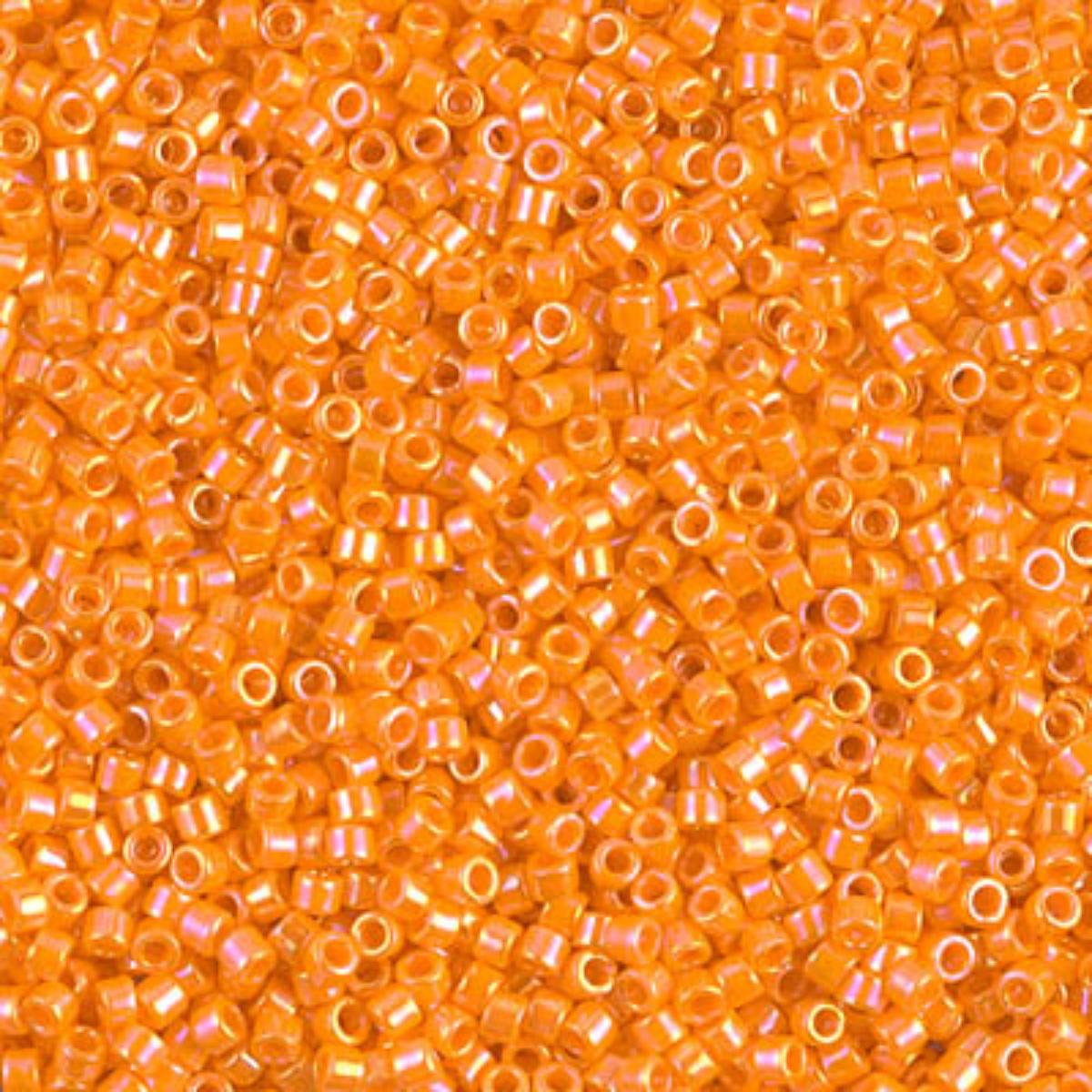 Miyuki 11/0 Delica Beads, DB1573, Opaque Mandarin AB, 5g