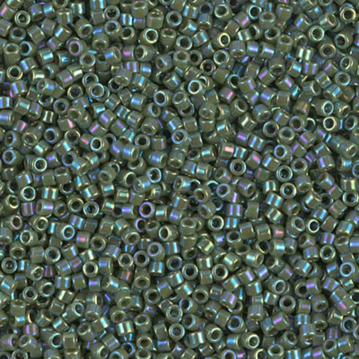 Miyuki 11/0 Delica Beads, DB1575, Opaque Avocado AB, 5g