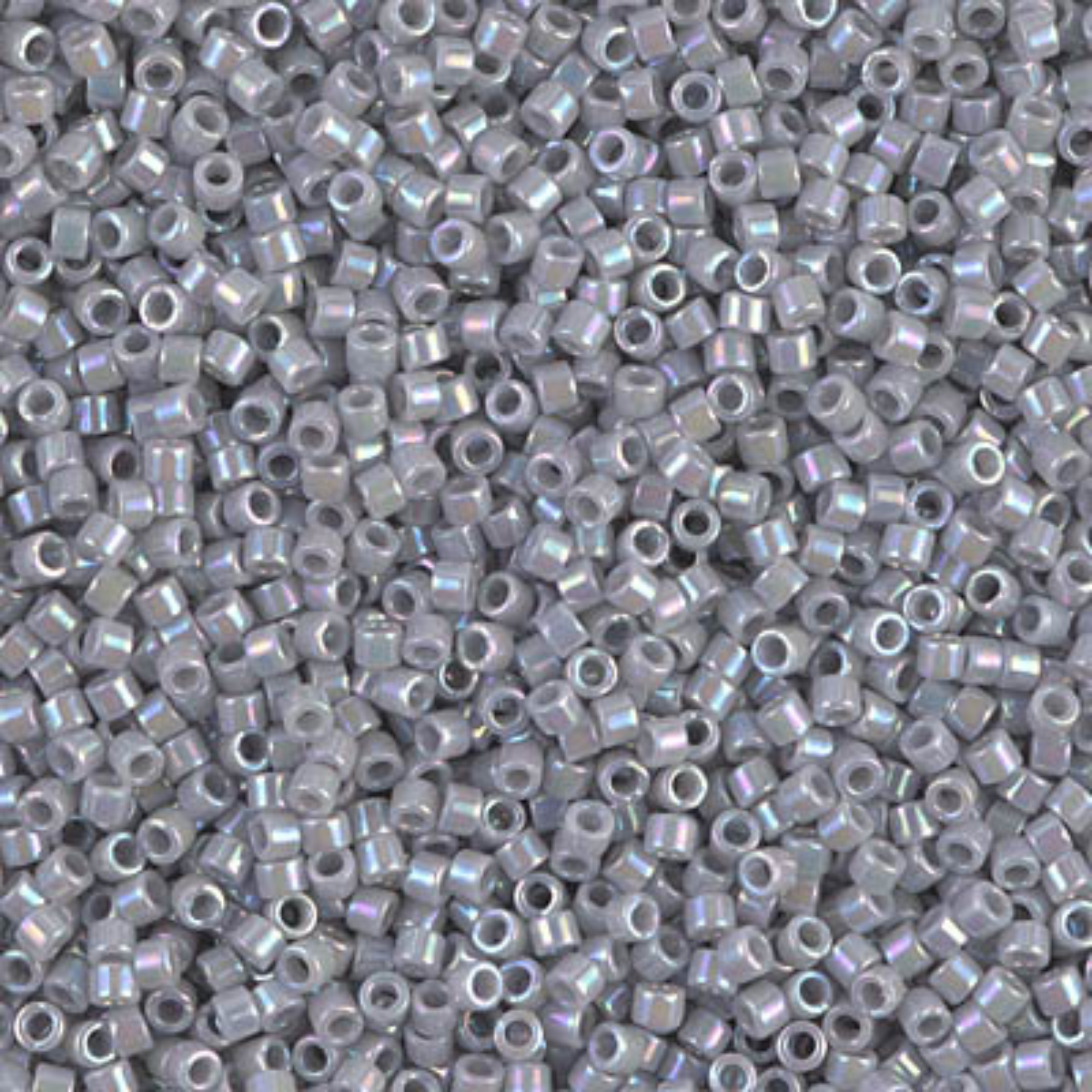 Miyuki 11/0 Delica Beads, DB1579, Opaque Ghost Grey AB, 5g