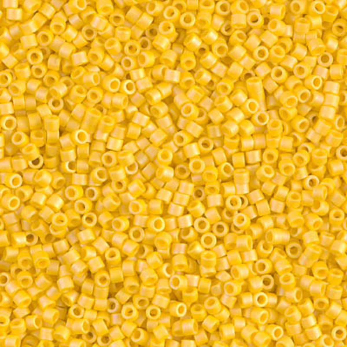 Miyuki 11/0 Delica Beads, DB1592, Matte Opaque Canary AB, 5g
