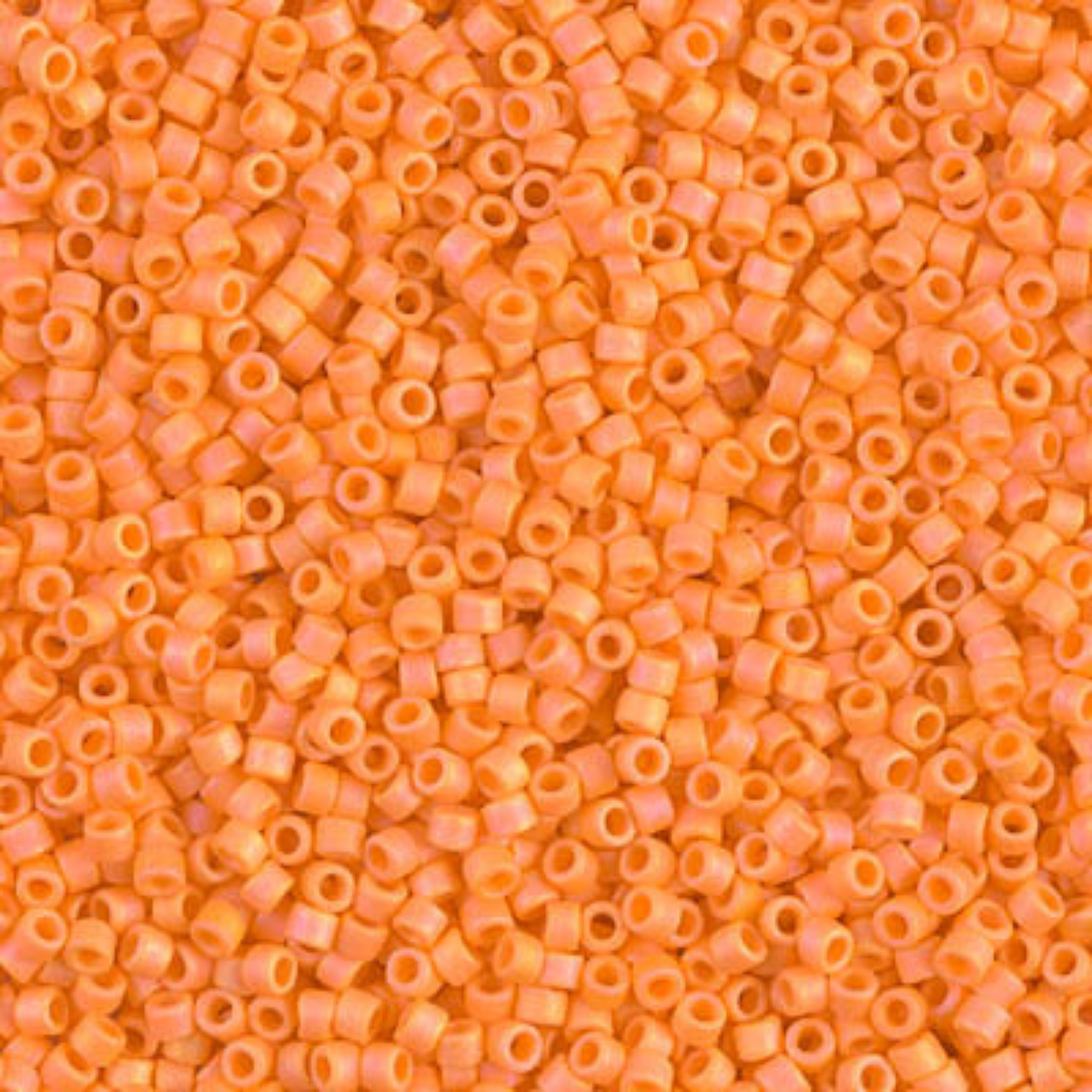 Miyuki 11/0 Delica Beads, DB1593, Matte Opaque Mandarin AB, 5g