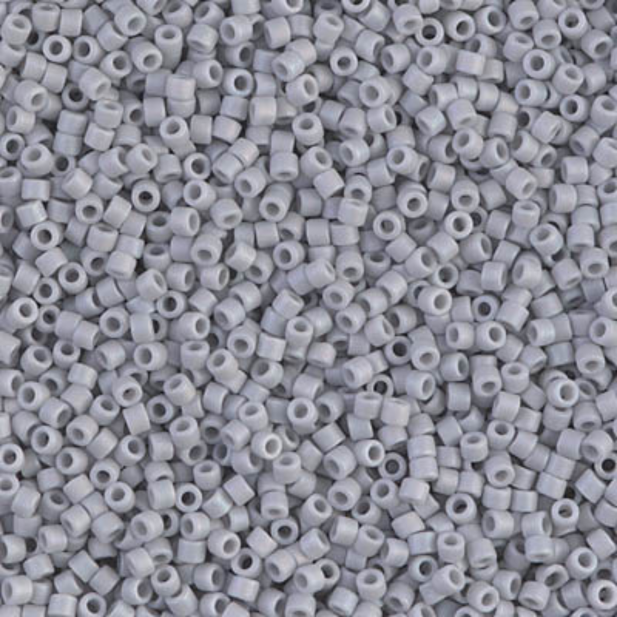 Miyuki 11/0 Delica Beads, DB1598, Matte Opaque Ghost Grey AB, 5g