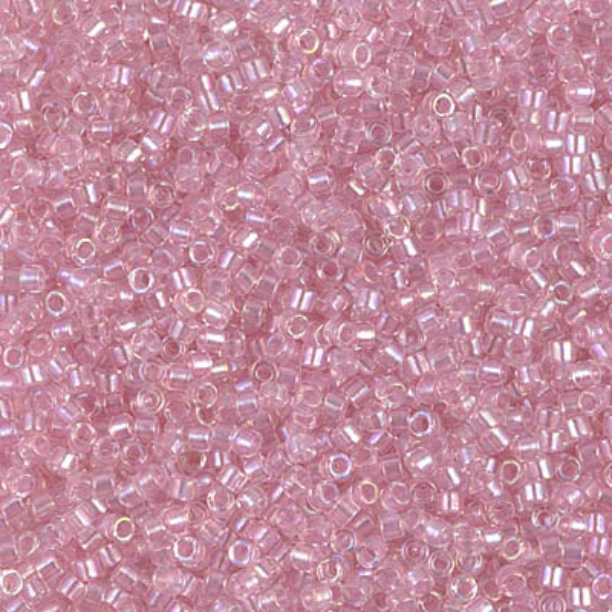 Miyuki 11/0 Delica Beads, DB1673, Pearl Lined Glacier Pink AB, 5g