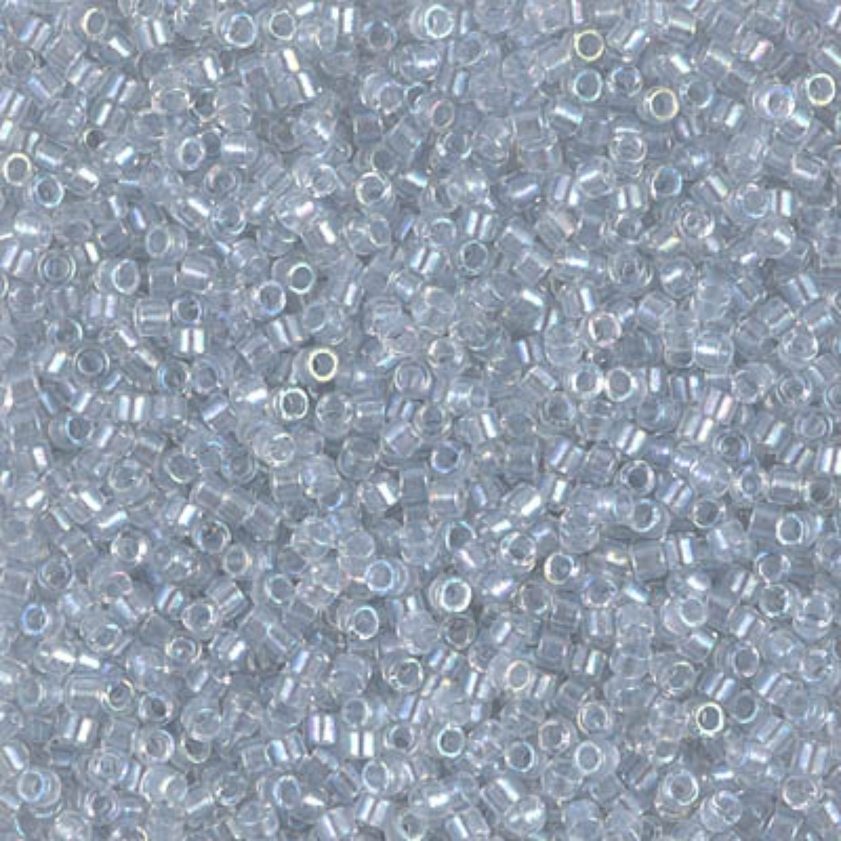 Miyuki 11/0 Delica Beads, DB1677, Pearl Lined Glacier Pale Grey AB, 5g