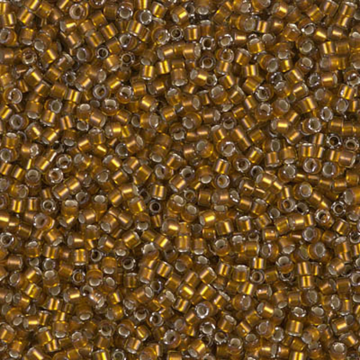 Miyuki 11/0 Delica Beads, DB1681, Silver Lined Glazed Dark Saffron, 5g