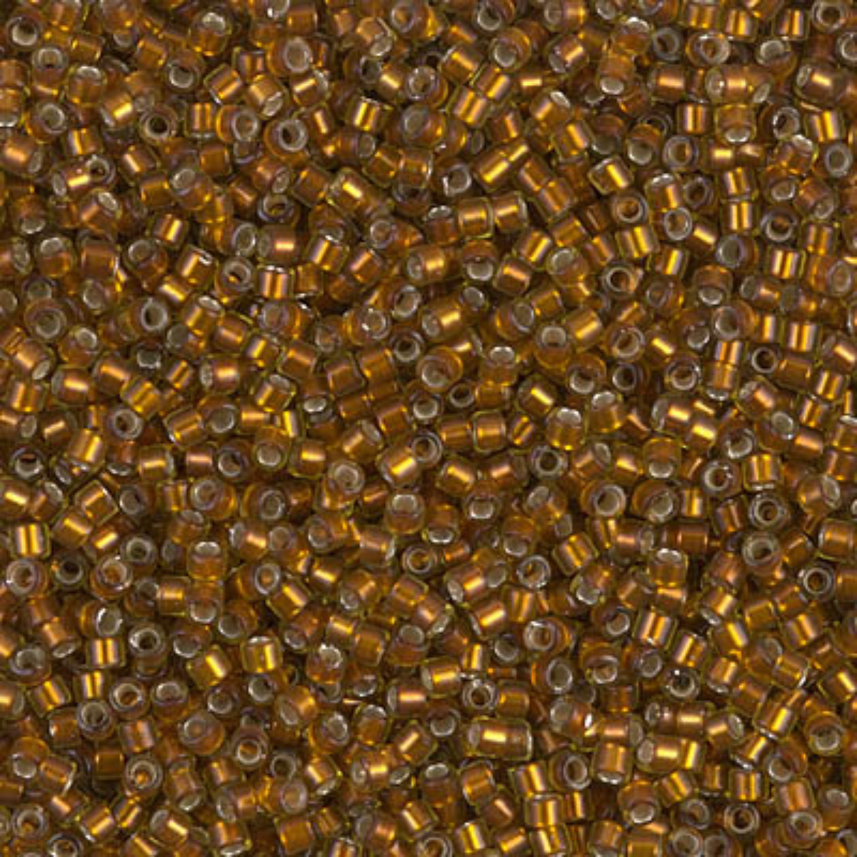Miyuki 11/0 Delica Beads, DB1682, Silver Lined Glazed Dark Honey, 5g