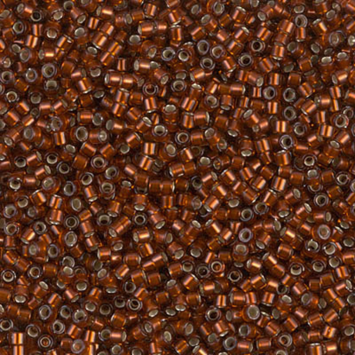 Miyuki 11/0 Delica Beads, DB1683, Silver Lined Glazed Dark Topaz, 5g