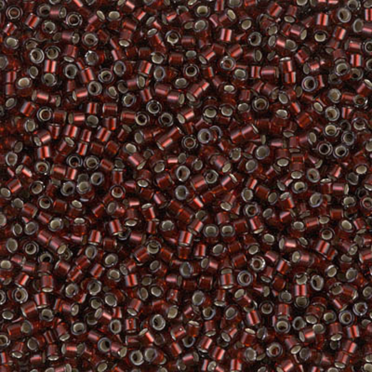 Miyuki 11/0 Delica Beads, DB1685, Silver Lined Glazed Dark Cranberry, 5g