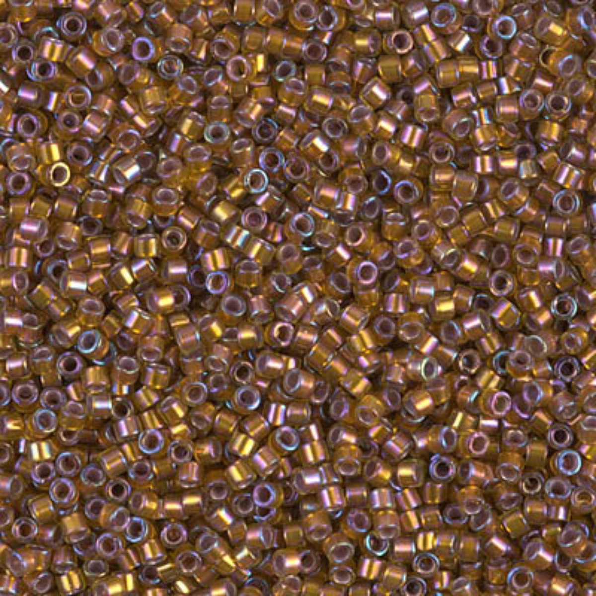 Miyuki 11/0 Delica Beads, DB1691, Silver Lined Glazed Dark Saffron AB, 5g