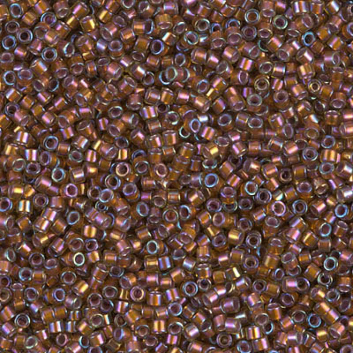 Miyuki 11/0 Delica Beads, DB1692, Silver Lined Glazed Dark Honey AB, 5g