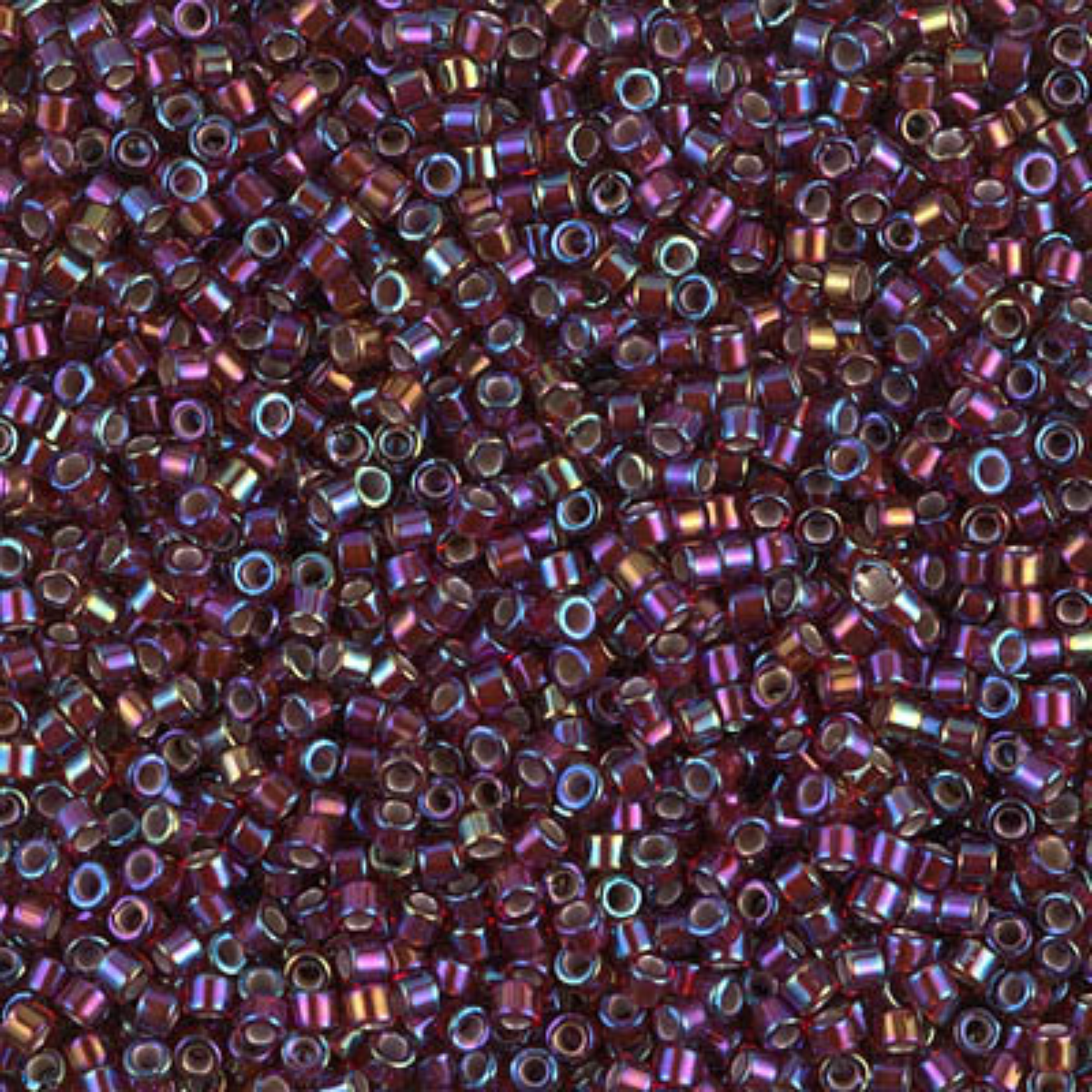 Miyuki 11/0 Delica Beads, DB1694, Silver Lined Glazed Dark Cranberry AB, 5g