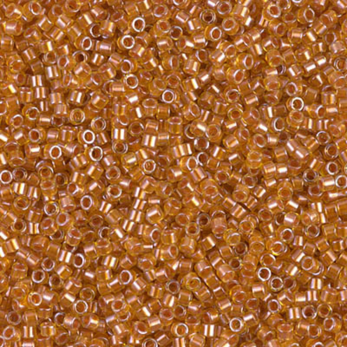 Miyuki 11/0 Delica Beads, DB1702, Copper Pearl Line Pale Marigold, 5g