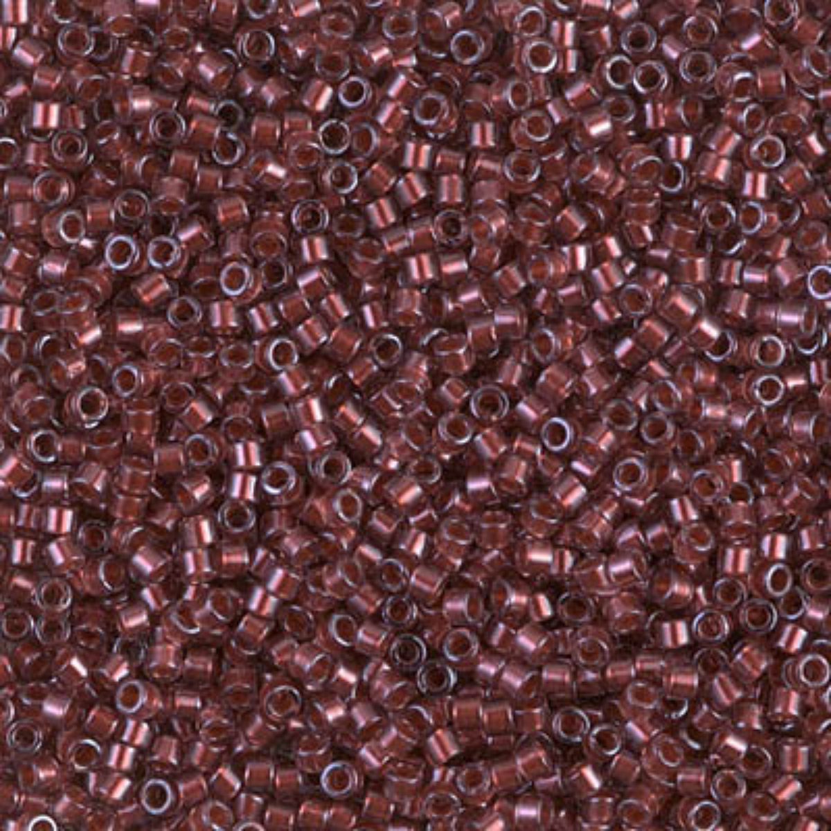 Miyuki 11/0 Delica Beads, DB1705, Copper Pearl Line Dark Cranberry, 5g