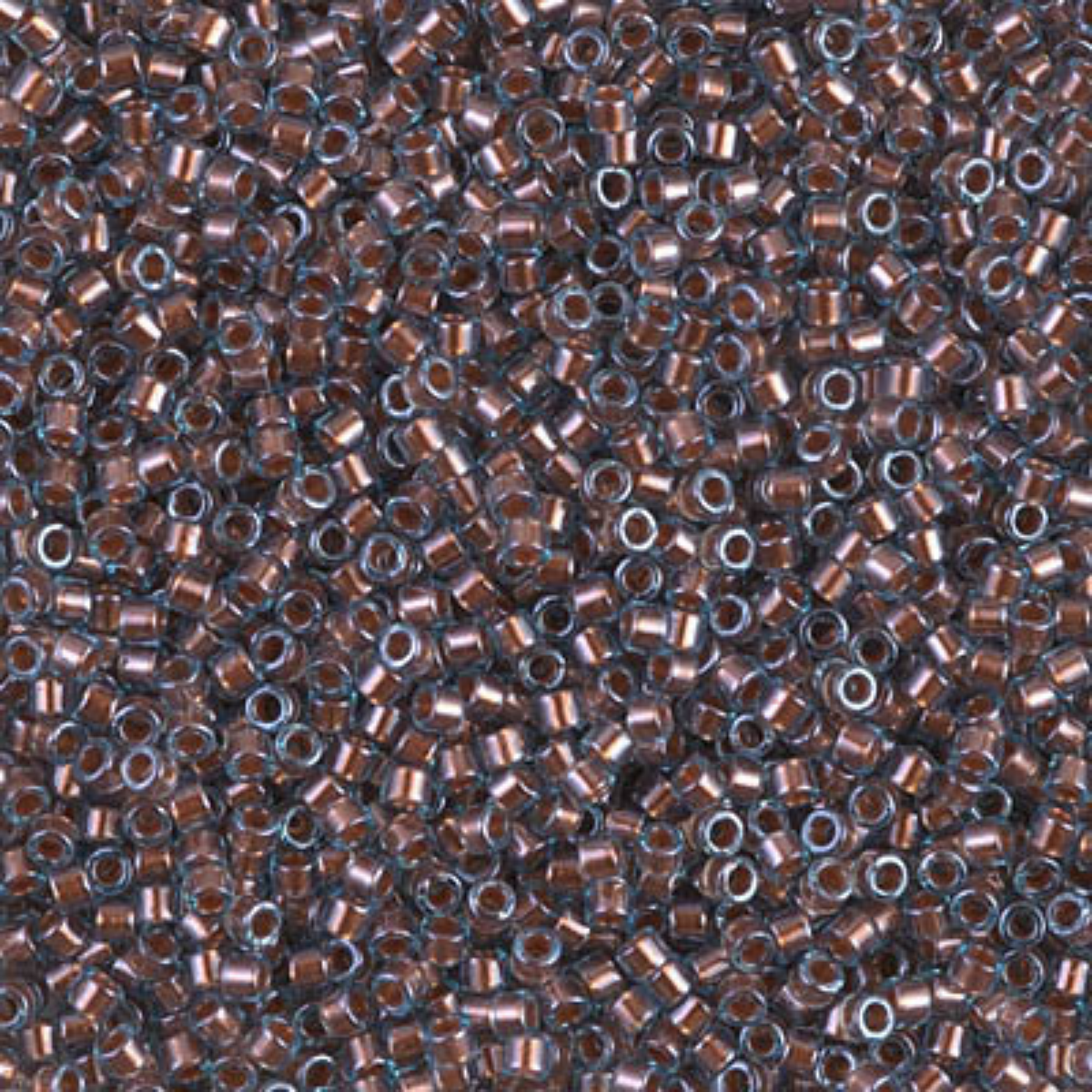 Miyuki 11/0 Delica Beads, DB1706, Copper Pearl Line Aqua, 5g