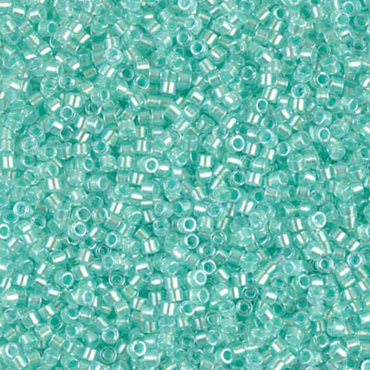 Miyuki 11/0 Delica Beads, DB1707, Mint Pearl Line Glacier Blue, 5g