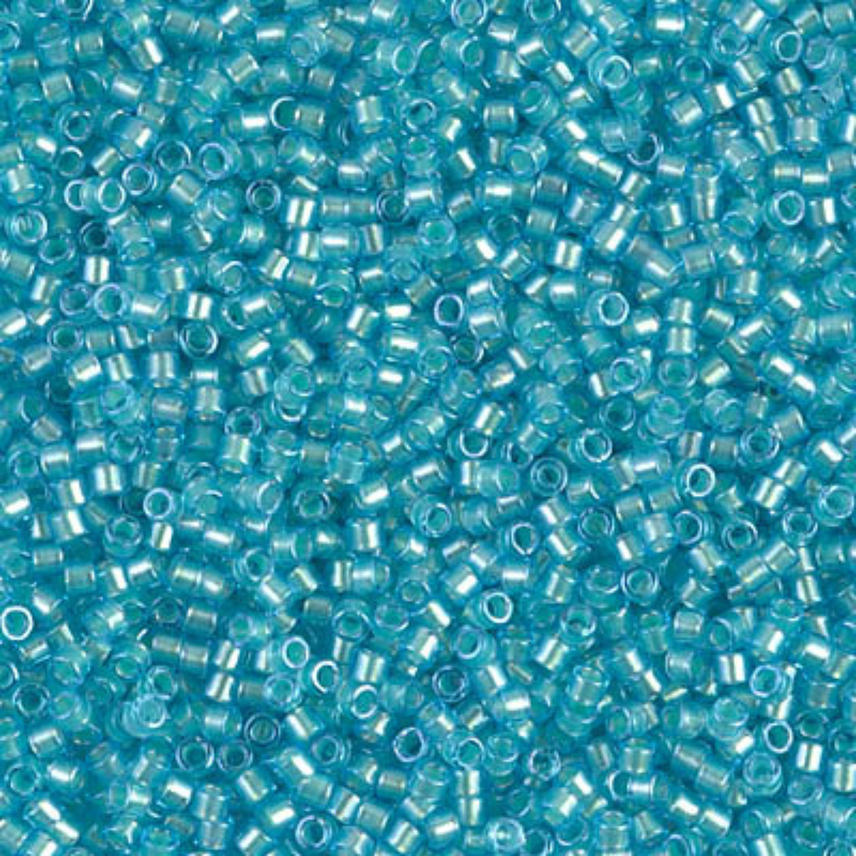 Miyuki 11/0 Delica Beads, DB1708, Mint Pearl Line Ocean Blue, 5g