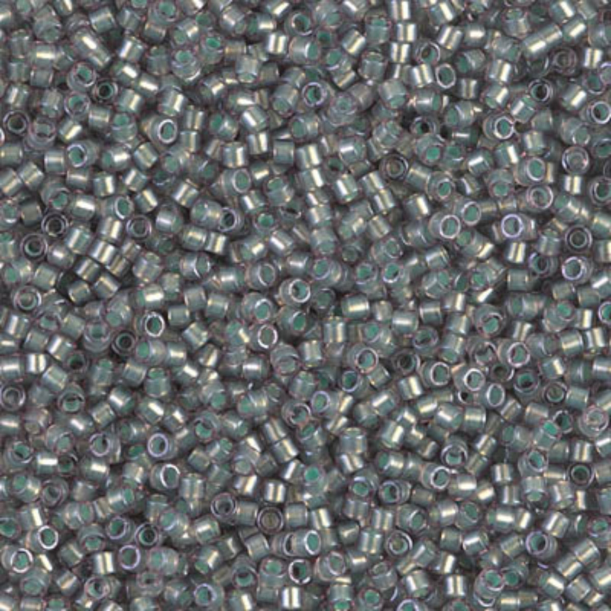 Miyuki 11/0 Delica Beads, DB1712, Mint Pearl Line Pink Mist, 5g