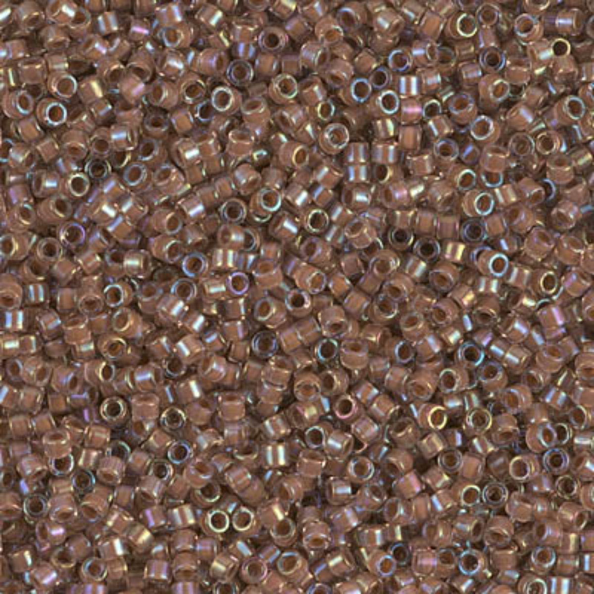 Miyuki 11/0 Delica Beads, DB1732, Cocoa Lined Crystal AB, 5g