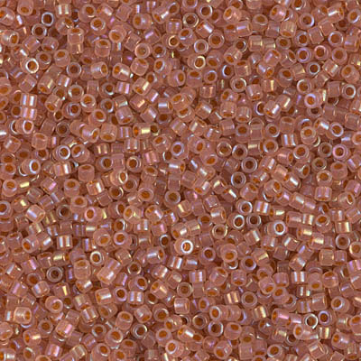 Miyuki 11/0 Delica Beads, DB1733, Dark Peach Lined Opal AB, 5g
