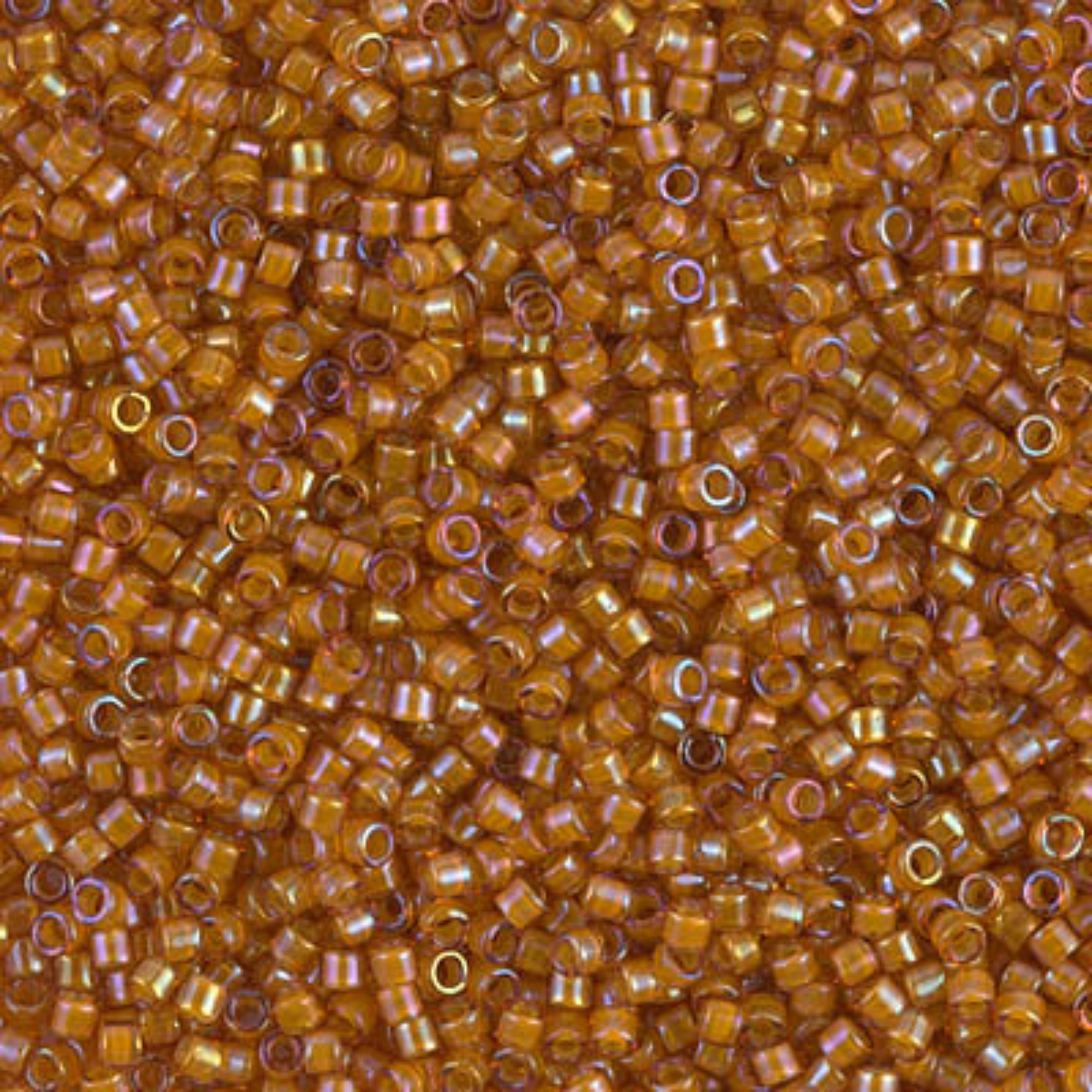 Miyuki 11/0 Delica Beads, DB1734, Beige Lined Topaz AB, 5g
