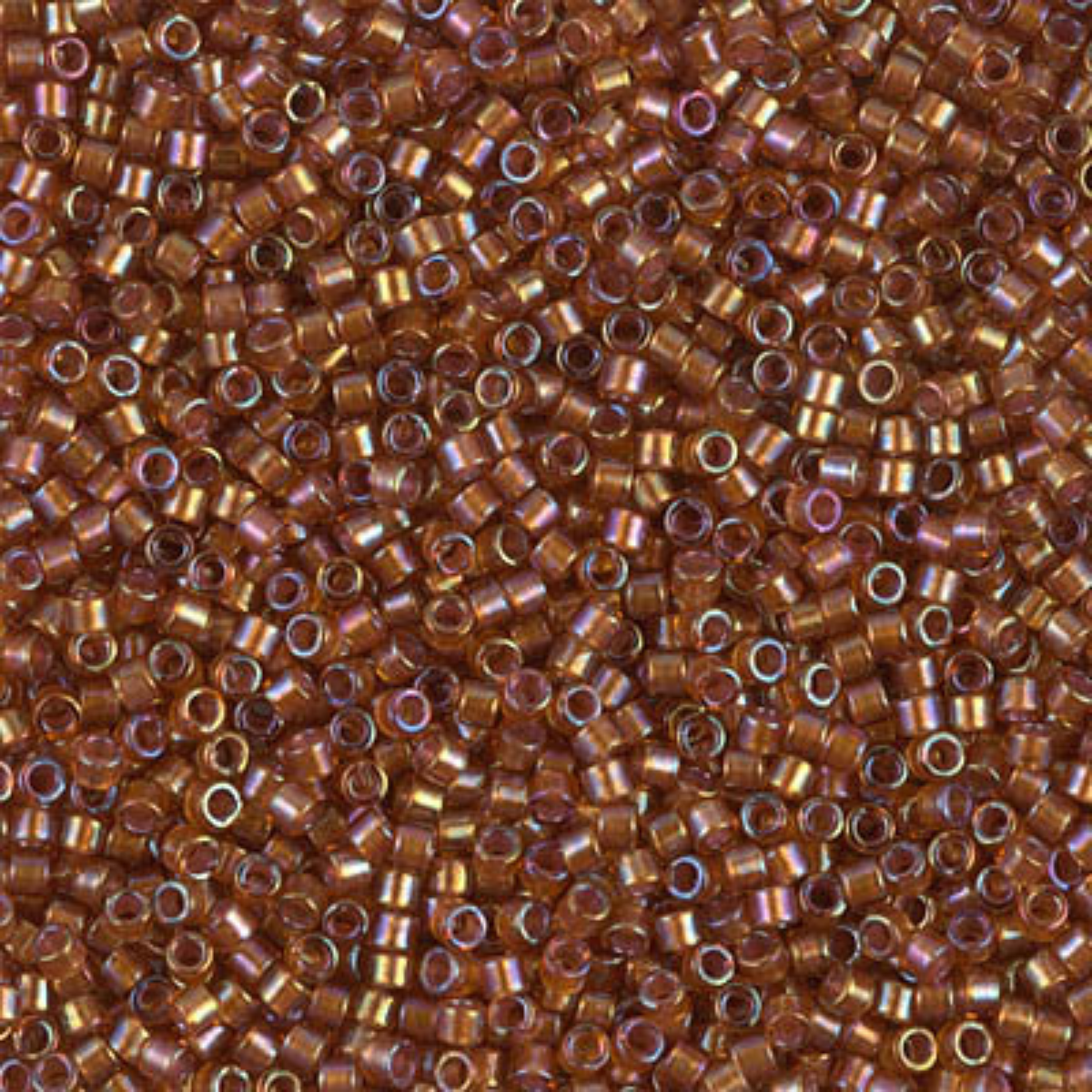 Miyuki 11/0 Delica Beads, DB1736, Sparkling Beige Lined Dark Topaz AB, 5g