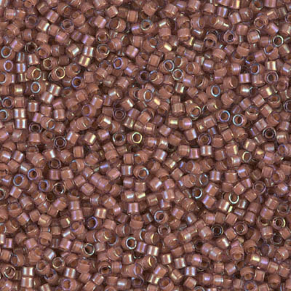 Miyuki 11/0 Delica Beads, DB1737, Rose Lined Dark Amethyst AB, 5g