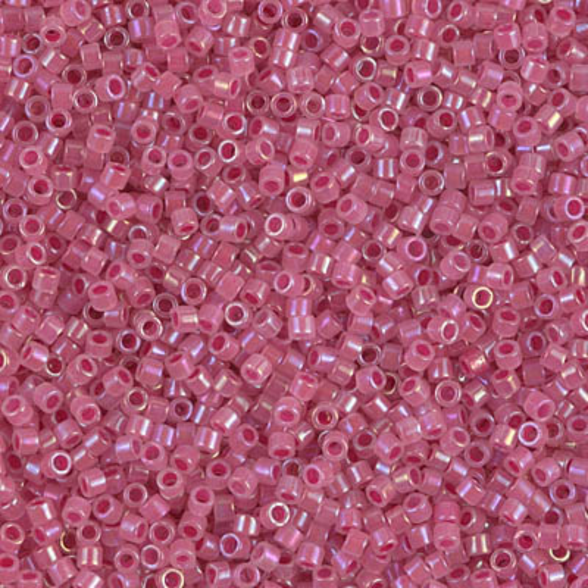 Miyuki 11/0 Delica Beads, DB1742, Rose Lined Opal AB, 5g