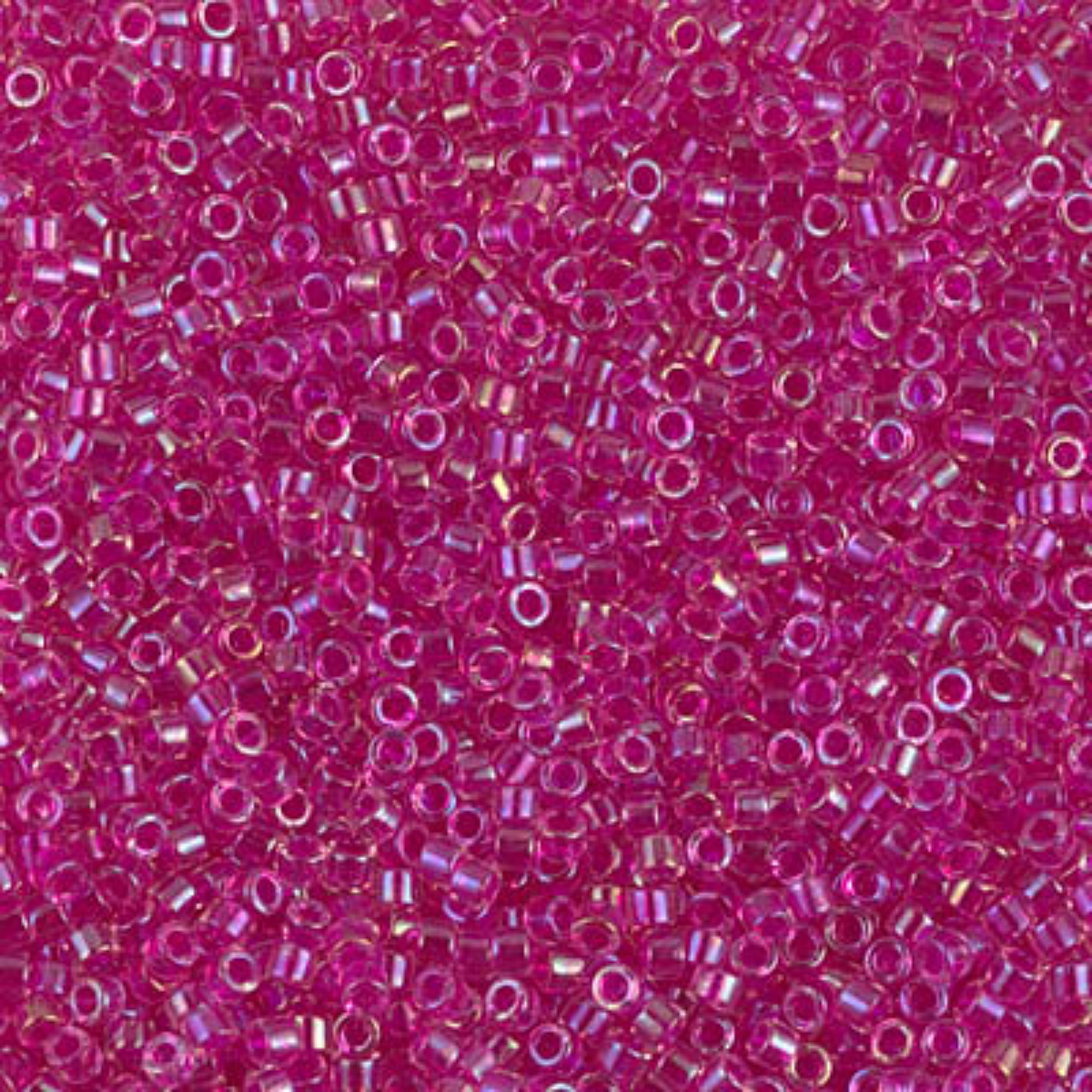 Miyuki 11/0 Delica Beads, DB1743, Hot Pink Lined Crystal AB, 5g