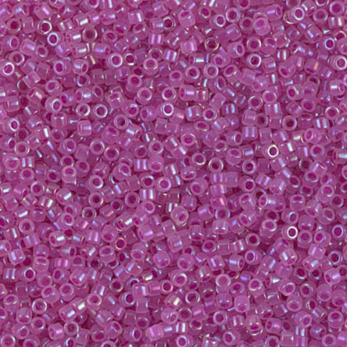 Miyuki 11/0 Delica Beads, DB1744, Fuchsia Lined Opal AB, 5g