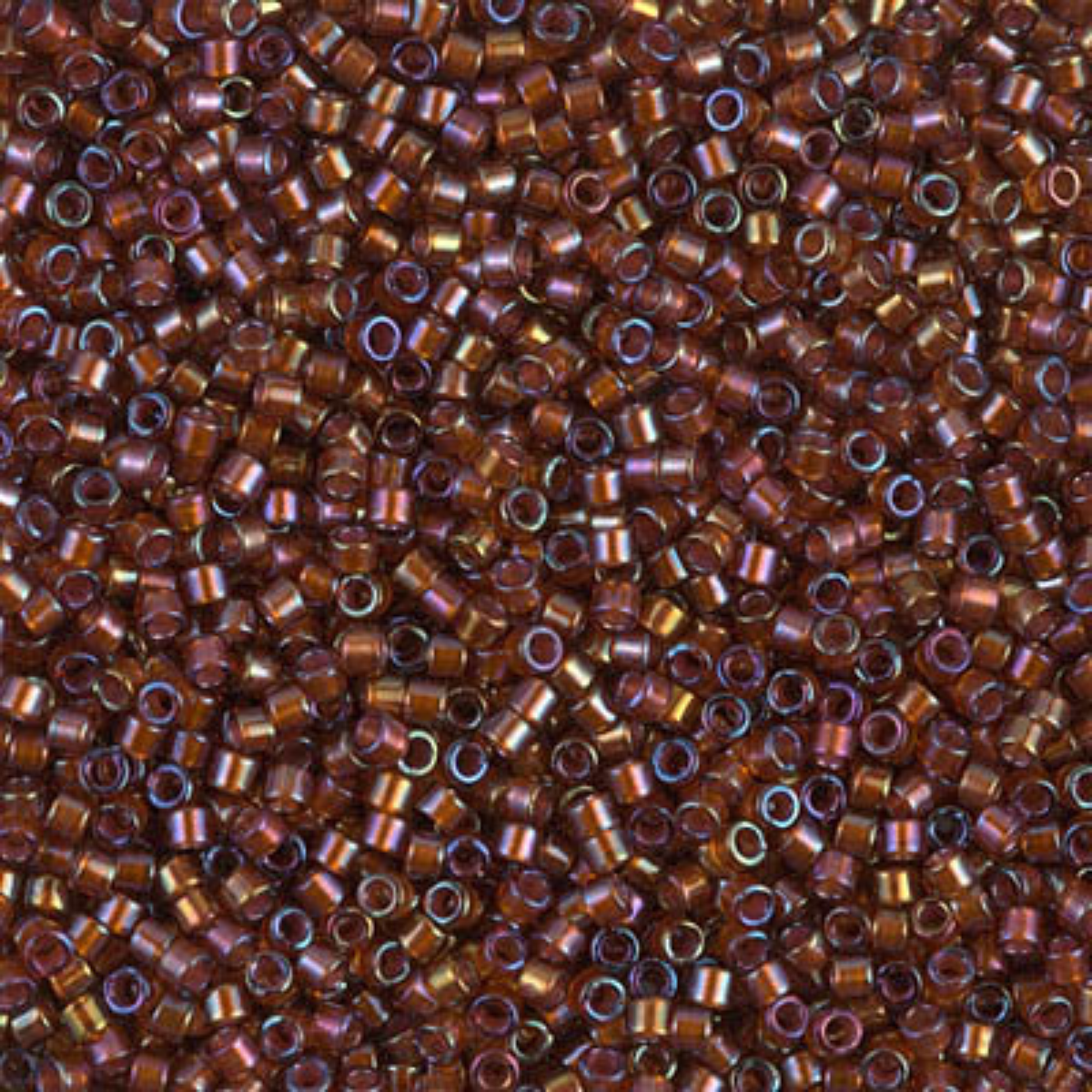 Miyuki 11/0 Delica Beads, DB1750, Sparkling Beige Lined Root Beer AB, 5g