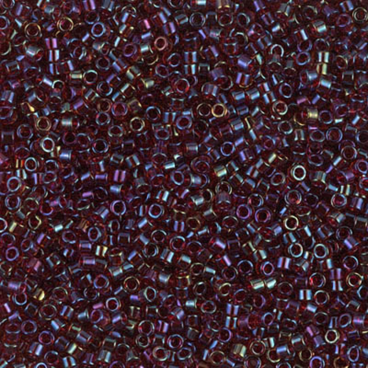 Miyuki 11/0 Delica Beads, DB1751, Red Lined Topaz AB, 5g