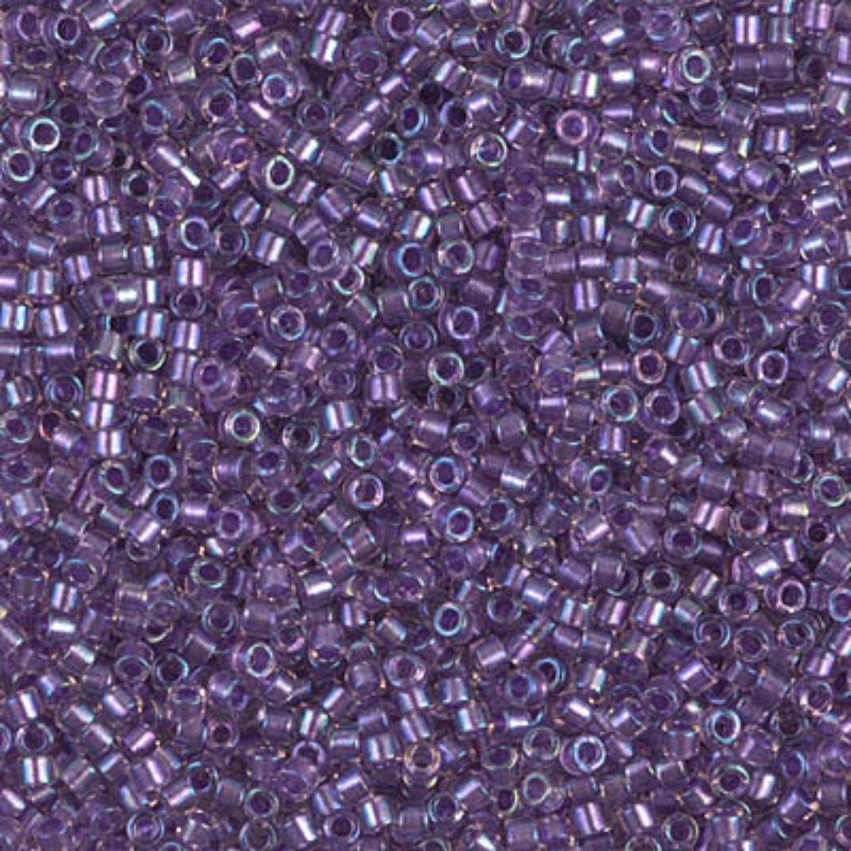 Miyuki 11/0 Delica Beads, DB1754, Sparkling Purple Lined Crystal AB, 5g