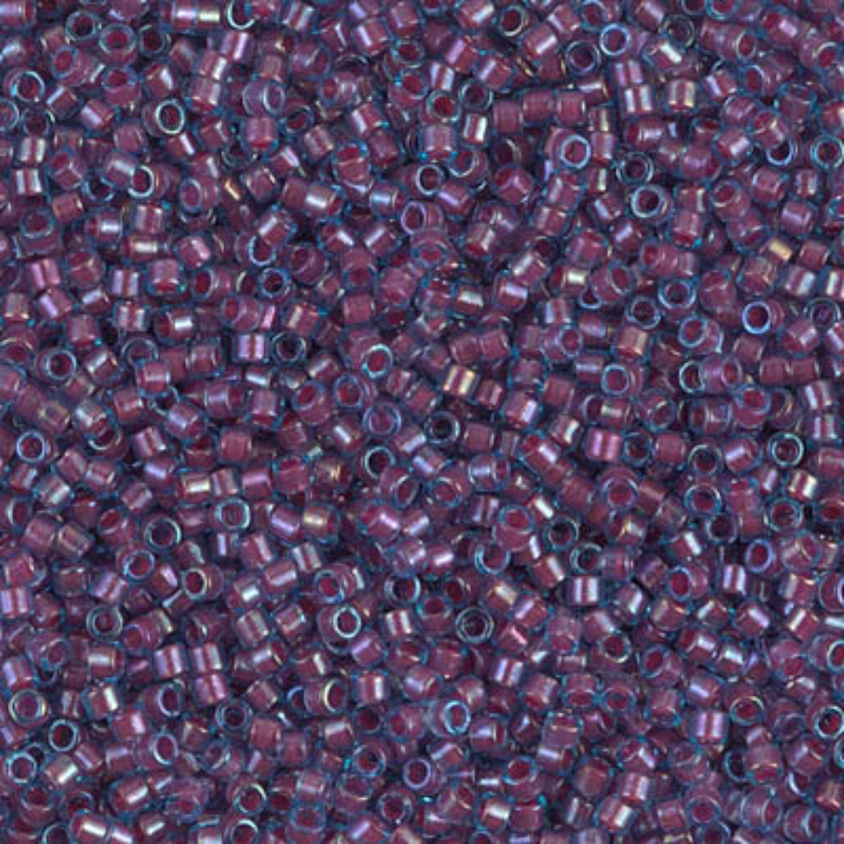 Miyuki 11/0 Delica Beads, DB1758, Hot Pink Lined Aqua AB, 5g