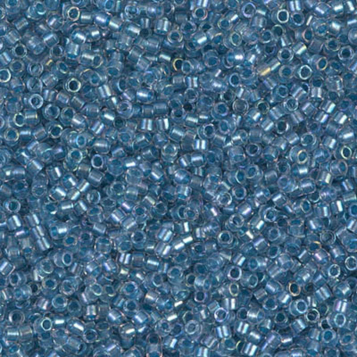 Miyuki 11/0 Delica Beads, DB1762, Sparkling Sky Blue Lined Crystal AB, 5g