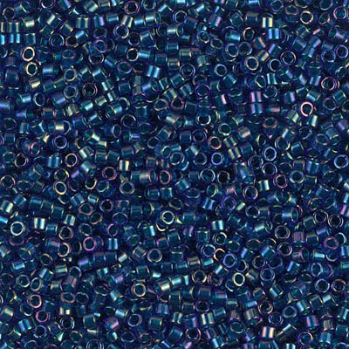 Miyuki 11/0 Delica Beads, DB1763, Emerald Lined Cobalt AB, 5g